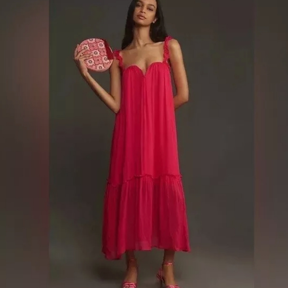 By Anthropologie Elegant Pink Sleeveless Dress Size XL